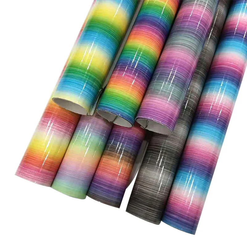 

Rainbow Iridescent Glossy Mirror PU Smooth Faux Synthetic Leather Fabric for Making Shoe/Bag/DIY Accessories/Cover