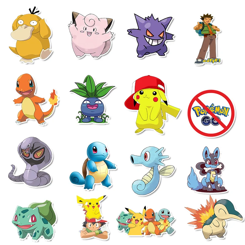 103050pcs pokemons stickers for luggage skateboard phone laptop moto bicycle wall guitar sticker diy waterproof sticker free global shipping