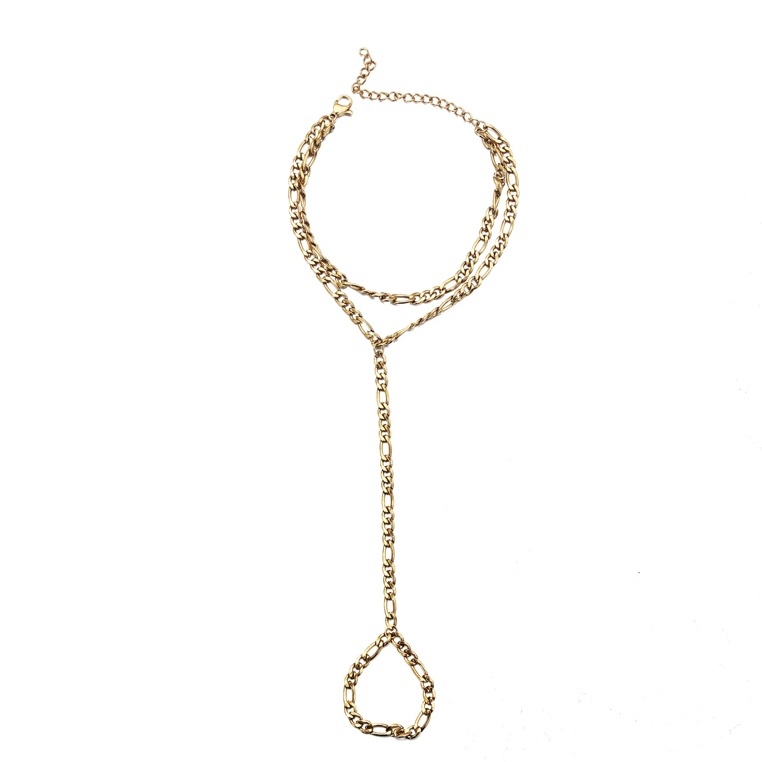 MinaMaMa нержавеющая сталь плетение Фигаро браслеты для женщин модные сердце палец