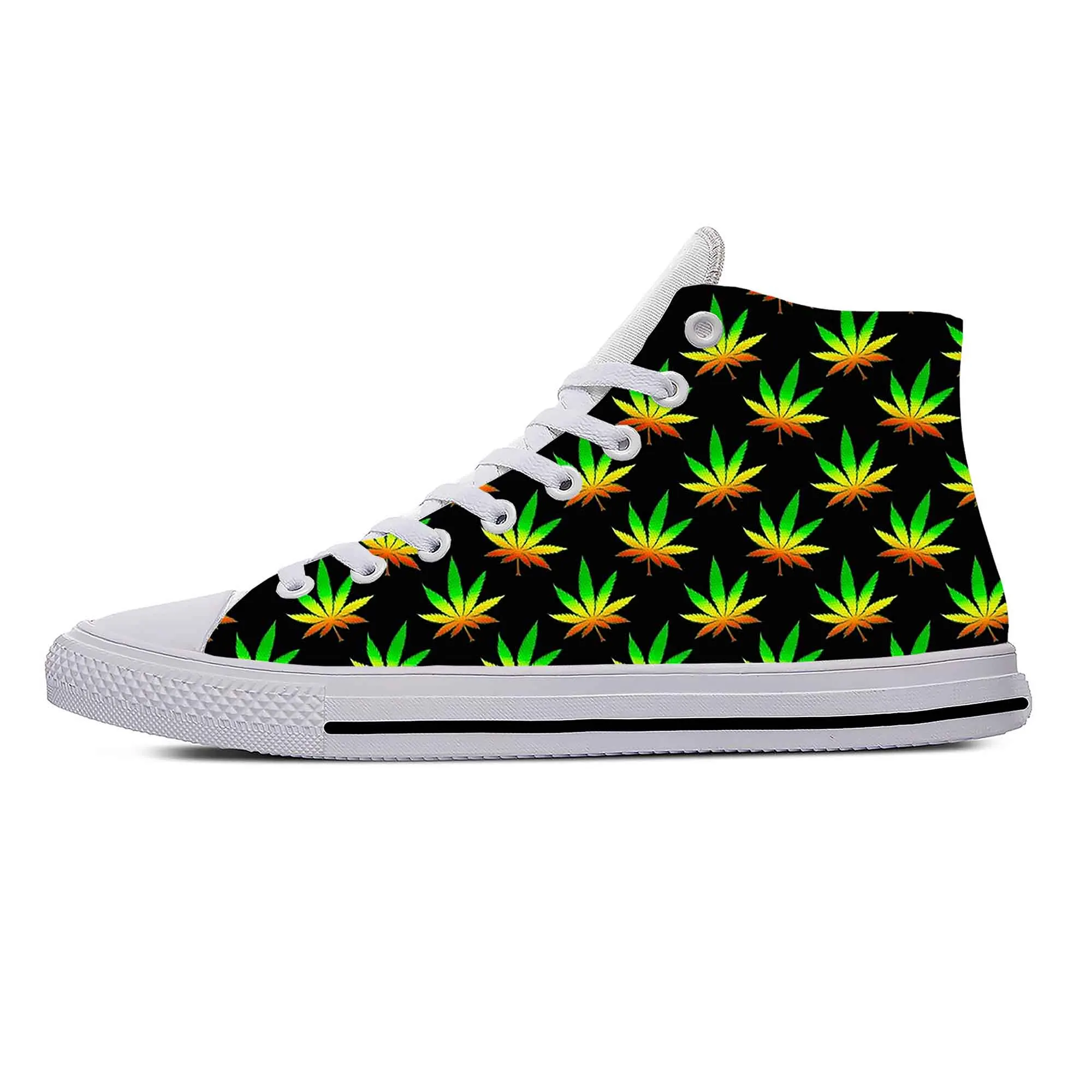 Кроссовки Reggae Rasta лист травы горшок растафария Марихуана повседневные тканевые