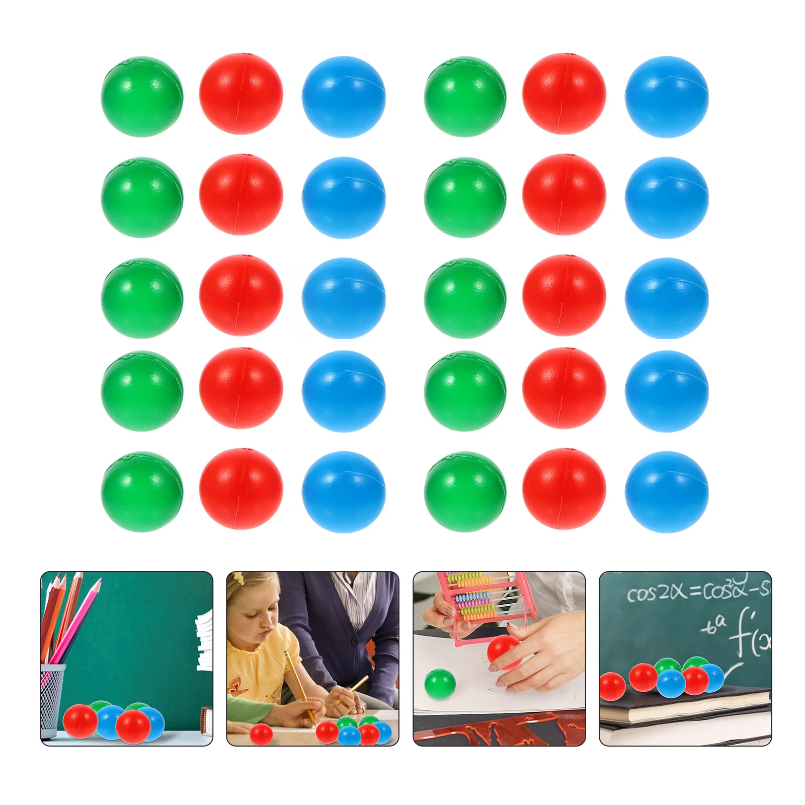 

30 Pcs Probability Ball Baby Toy Learning Plastic Balls Small Solid Colored Teaching Random Colorful Counting