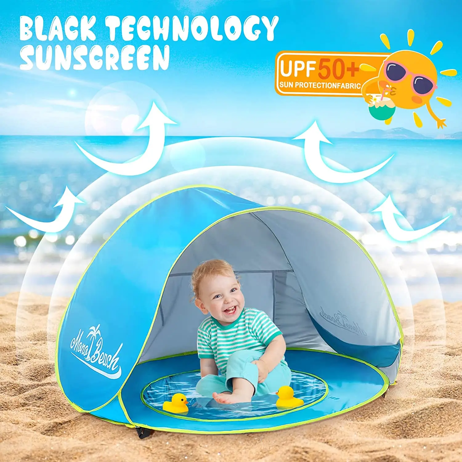 

Baby Beach Tent Shade UV Protection Sun Shelter Infant Outdoor Toys Swimming Pool Play House Camping Tent for Kids Children 텐트