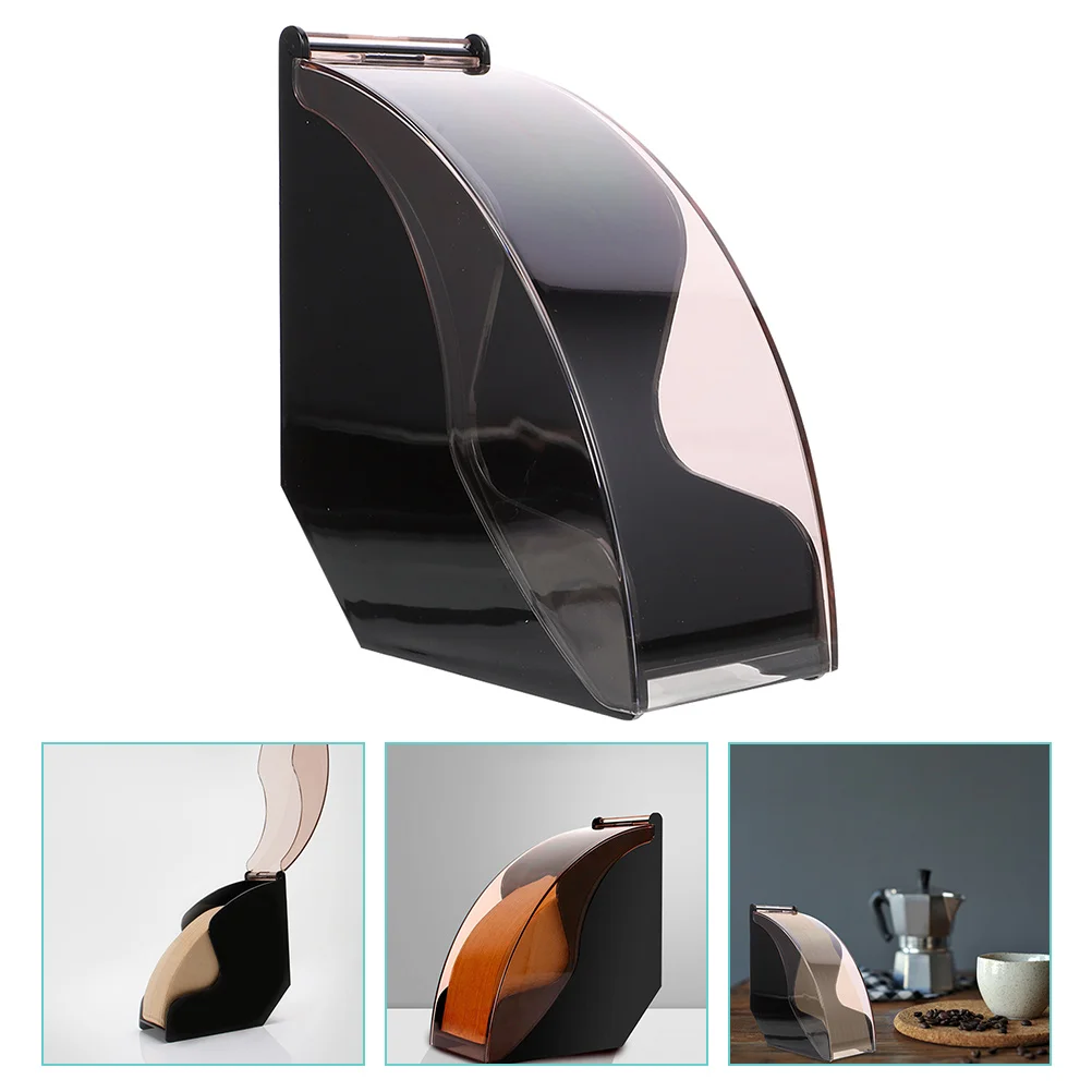 

Coffee Filter Paper Box Rack Dispenser Storage Filters Holder Container Desktop Acrylic Glass Steel Stand Stainless Simple
