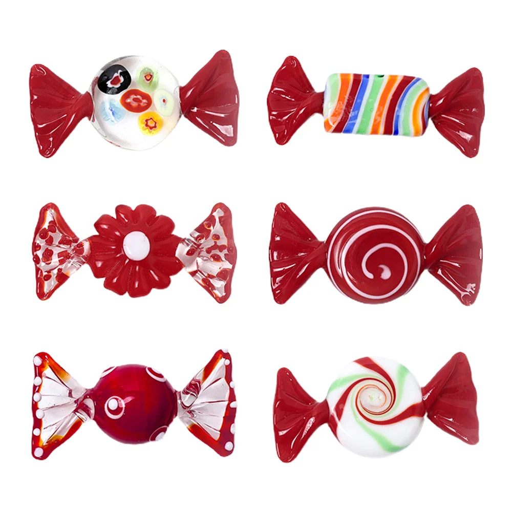 

6Pcs Decorative Glass Candy Artware Chic Candy Ornament Party Photo Prop