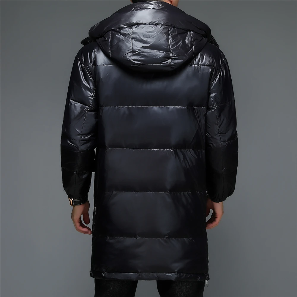 COODRONY Brand Thick Warm Long Jacket Men Clothing Winter Hooded Parka 90% White Duck Down Overcoat Big Pocket Windbreaker Z8172