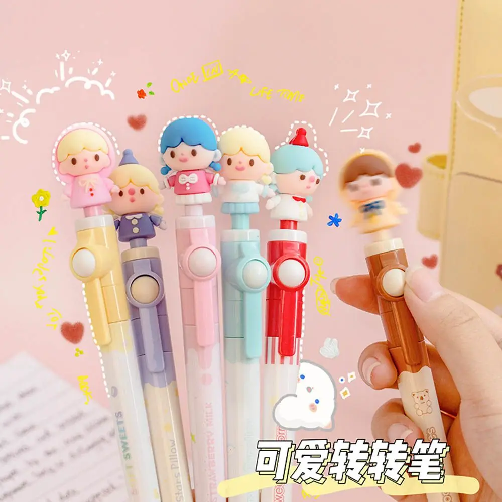

Back To School Kawaii Stationery Unzip Signature Writing Supplies Gel Pens Cartoon Pencils Black Ink Rotating pen