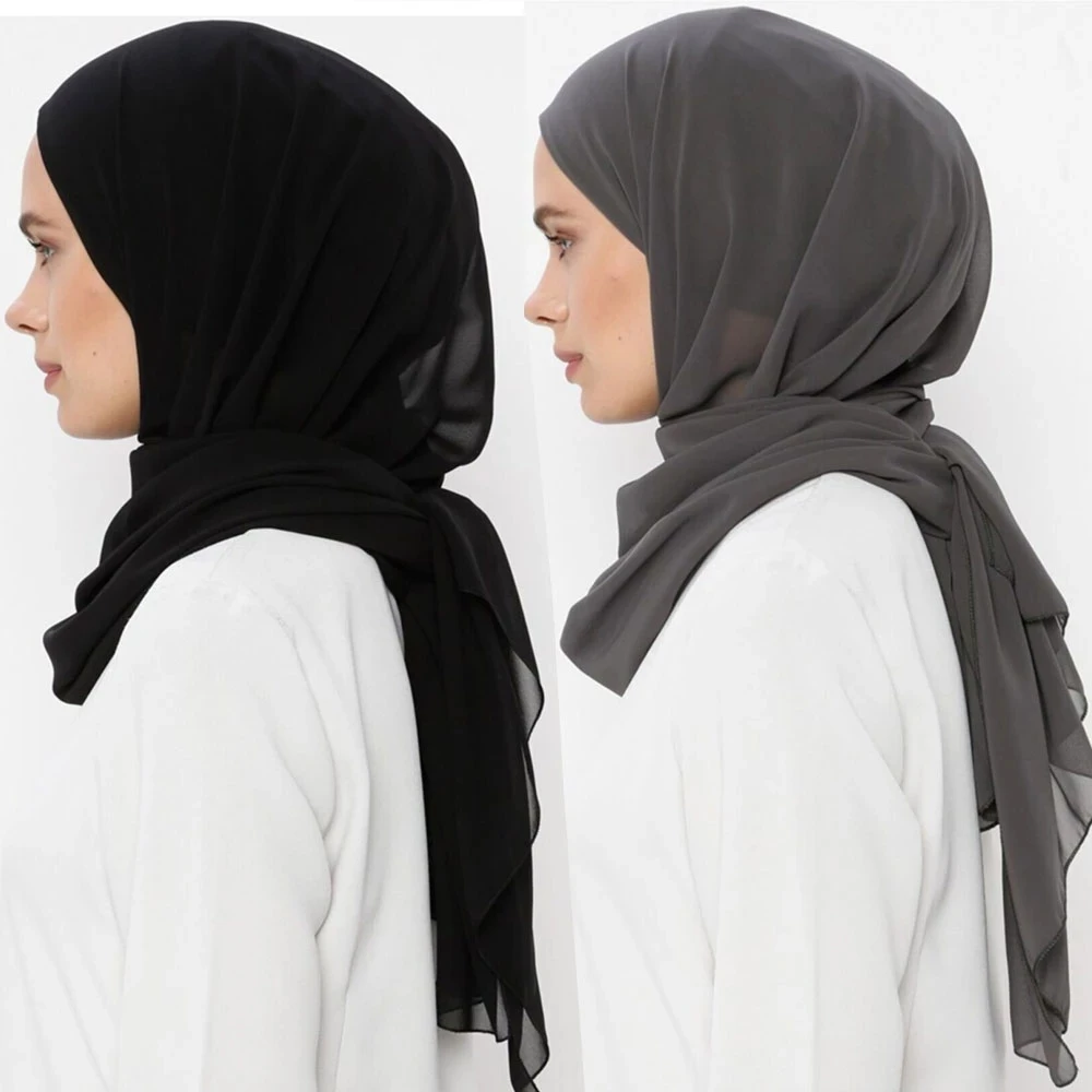 Тяжелый шифоновый хиджаб Рамадан мгновенного действия Джерси для женщин