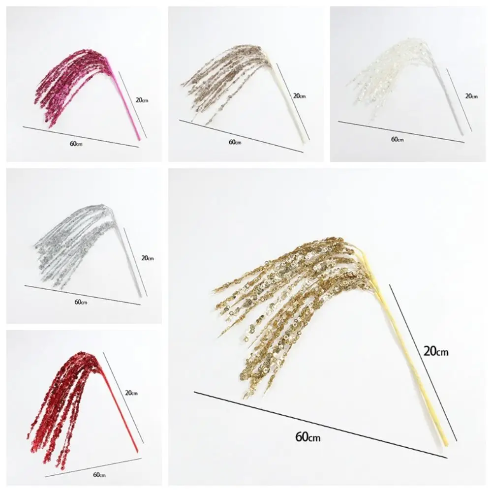 2 шт. 60 см искусственные рождественские блестящие ветки блестки ручной работы