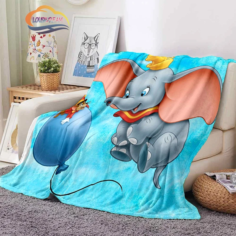 

Printing Animation Dumbo Pooh Bear lightweight Flannel Blanket Children's blanket Cartoon series portable four seasons blanket