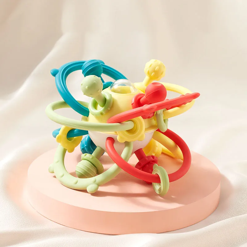 

Игрушки Монтессори для детей 0-12 месяцев, развивающие игрушки, силиконовые игрушки-прорезыватели для детей