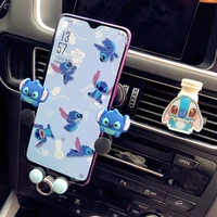 cartoon stitch car phone holder air outlet universal clip type gravity multifunction car navigation holder for girls women