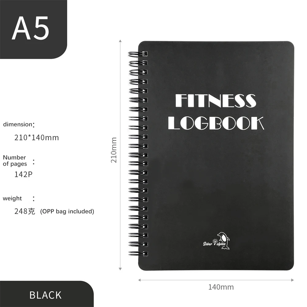 

Log Book B034 Well-designed High-quality Stylish Hot Sale Exercise Journal For Men Women Notepad 71 Pages New Fitness Log Book
