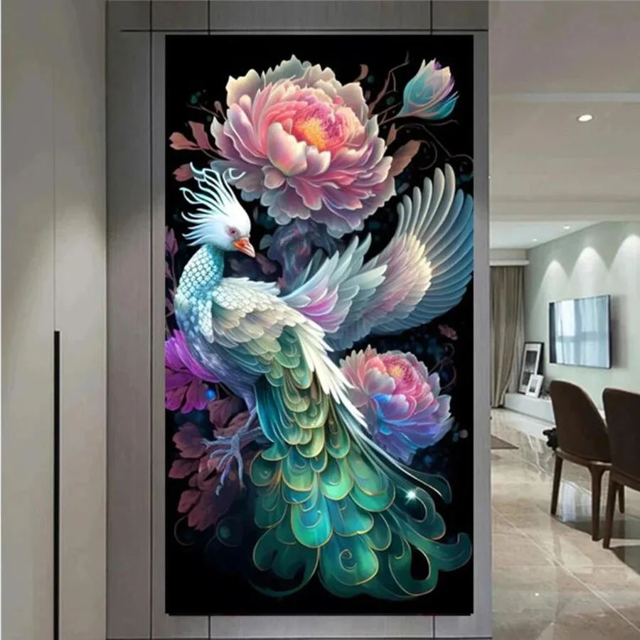 

DIY Diamond Embroidery Fantasy Peacock Flower 5D Diamond Art Painting Full Drill Mosaic Kit Home Decor Rhinestones Picture Gift