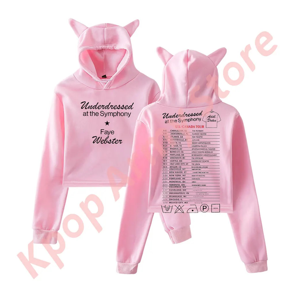 Faye Webster Tour Logo Merch пуловер женская толстовка с кошачьими ушками топ длинными