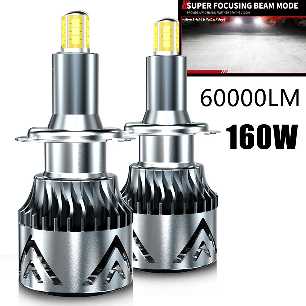 Светодиодная лампа H7 H1 H11 9012 Hir2 Светодиодные фары Canbus 360 Автомобильные турбо HB3 9005