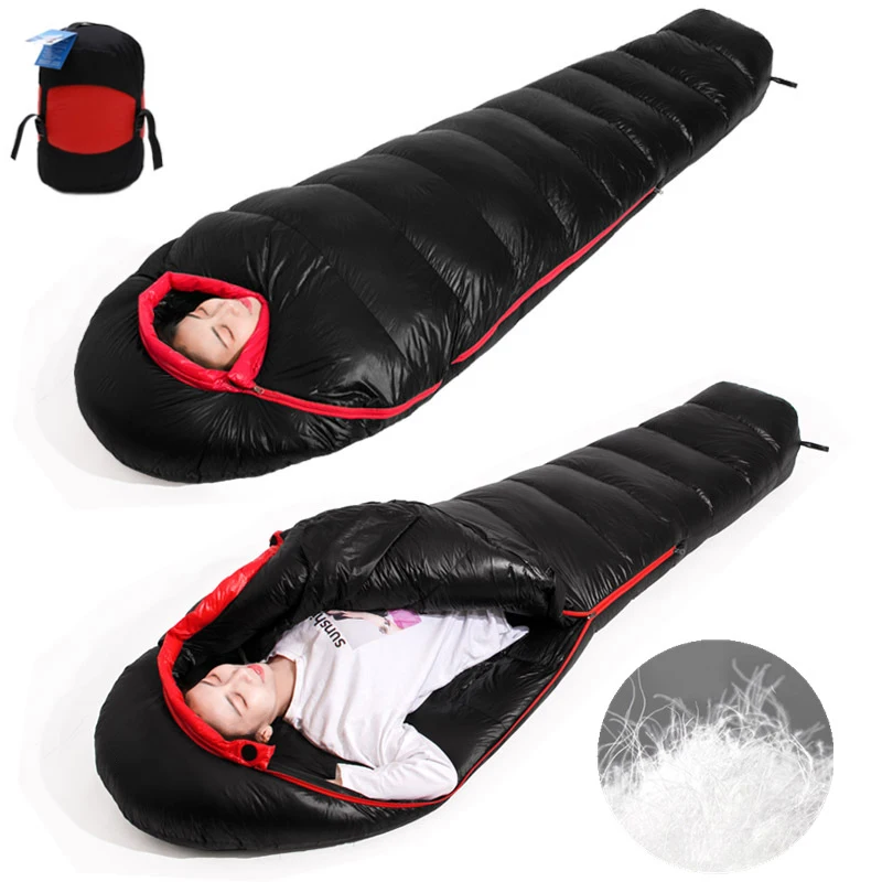

Ultralight Down Sleeping Bag for Adult Camping Hiking Travel Portable Outdoor Camp Bed Warm Sleeping Bags with Compression Sack