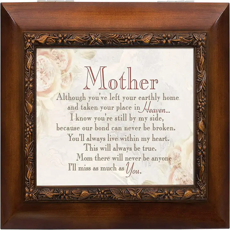 

Left Your Earthly Home Woodgrain Embossed Ashes Bereavement Urn Box