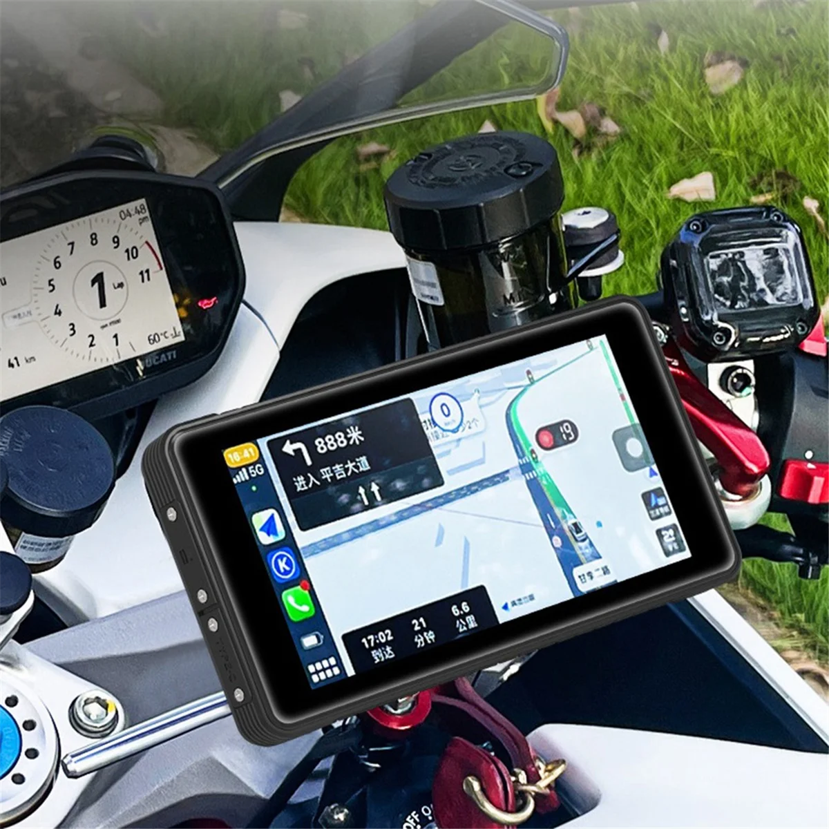Мотоциклетный видеорегистратор Carplay Android Авто TPMS двойные HD 2K камеры GPS 5-дюймовый