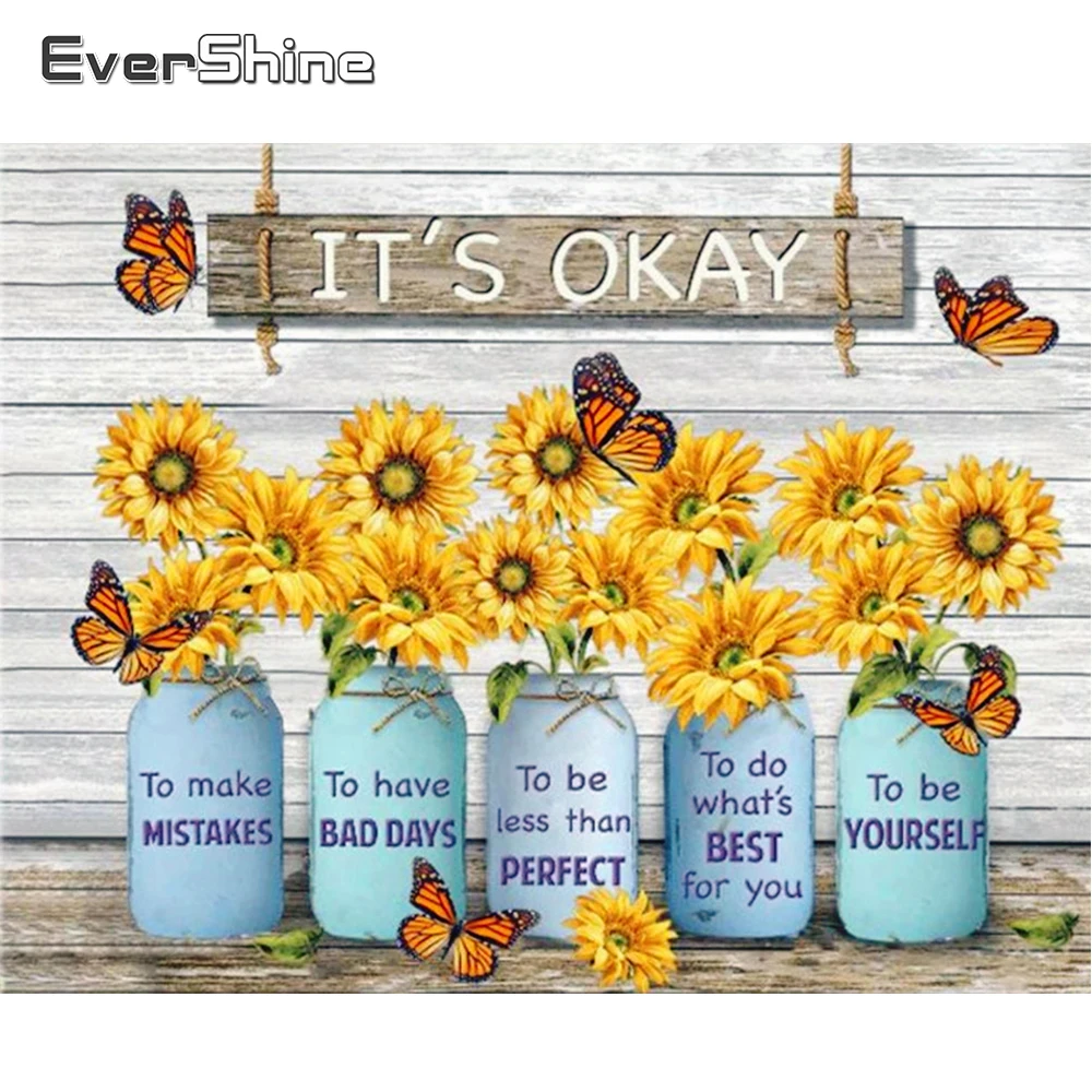 

EverShine полная площадь алмазная вышивка пейзаж картина из страз алмазная мозаика бабочка текст рукоделие Алмазная живопись цветы вышивка кре...