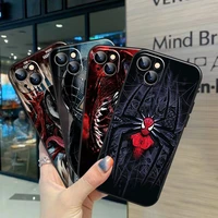 venom deadpool spiderman for iphone 13 12 11 pro max mini 5 5s 6 6s 7 8 plus x xr xs max phone case soft coque silicone cover