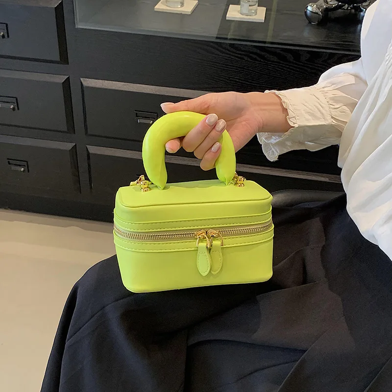 

New Mini Kawaii Box PU Leather Crossbody Bag with Short Handle for Women 2023 Luxury Handbags Purses Lady Cute Bags