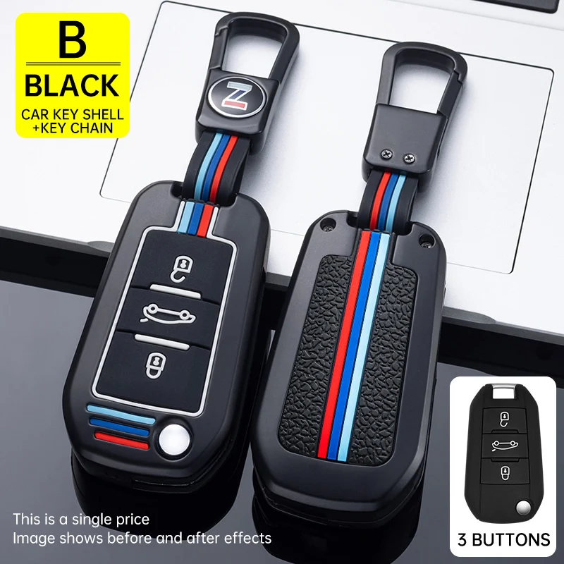 

Car Key Case Cover For Peugeot 207 3008 208 308 2008 307 508 5008 407 301 206 Citroen c1 c2 c3 c4 grand picasso c5 ds 3 5 Shells