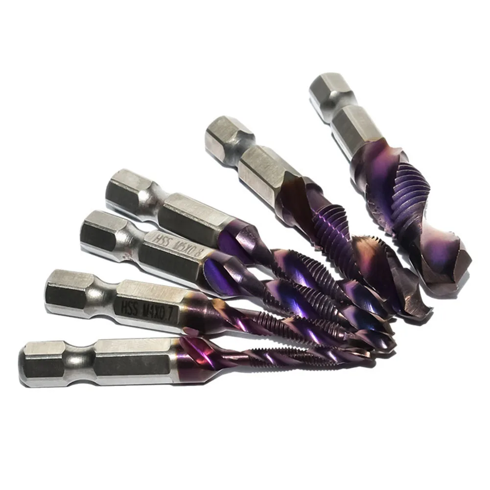 

1Pc M3-M10 Screw Tap Drill Bits Hss Tap Counter Sink Deburr Metric High Speed Steel 1/4 IN Quick Change Hex Tool For Woodworking