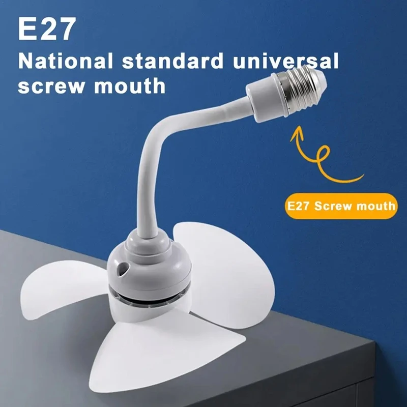 Screw In Socket Fan Compact Ceiling Cooler Cooling Quiet Small Tabletop For Bedroom Kitchen Study