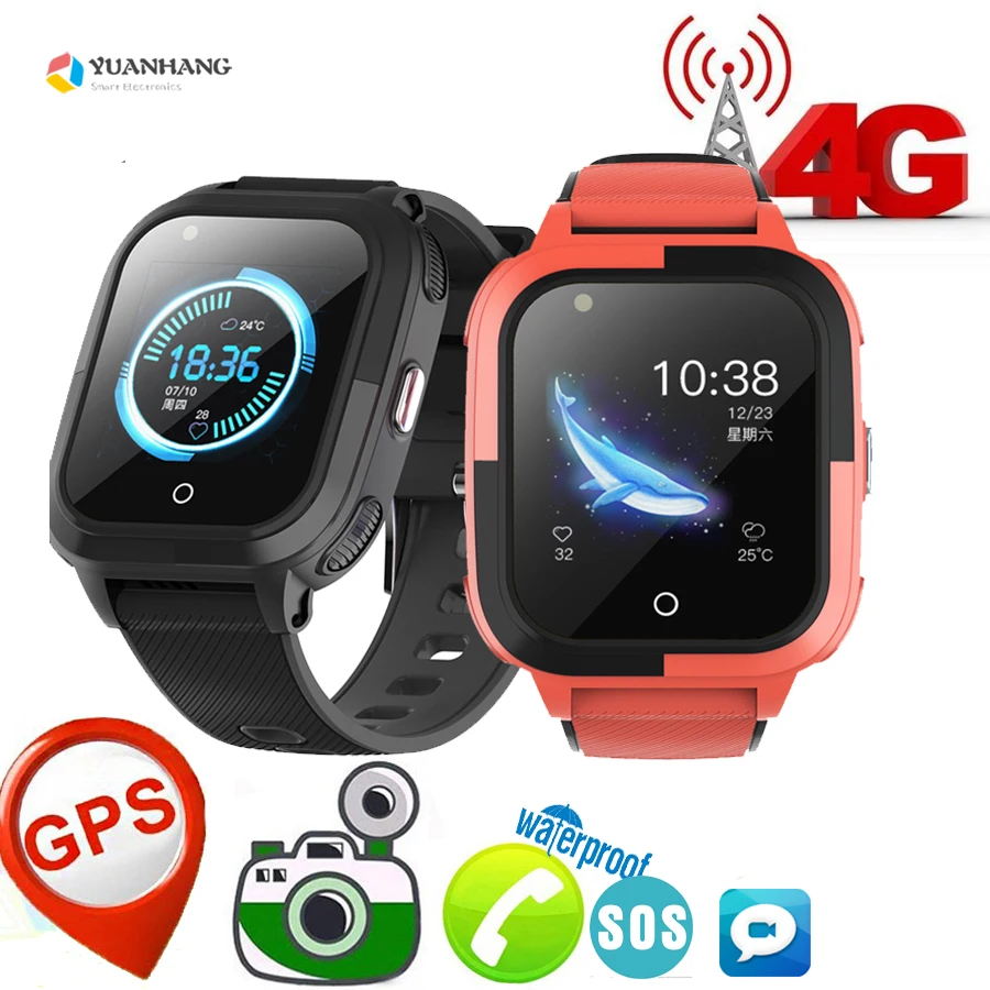 

Смарт-часы IP67, 4G, с камерой, кнопкой SOS, GPS, Wi-Fi