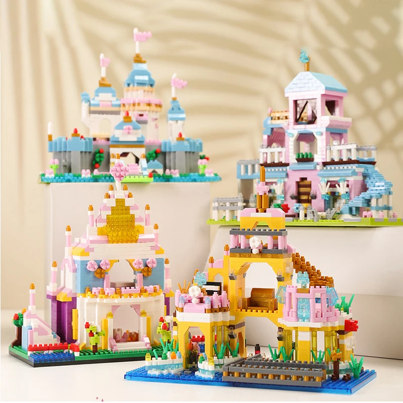 

Princess Castle Bricks Cartoon Dream Castle Building Blocks City Mini House Architecture Assembly DIY Girls Gifts Education Toys