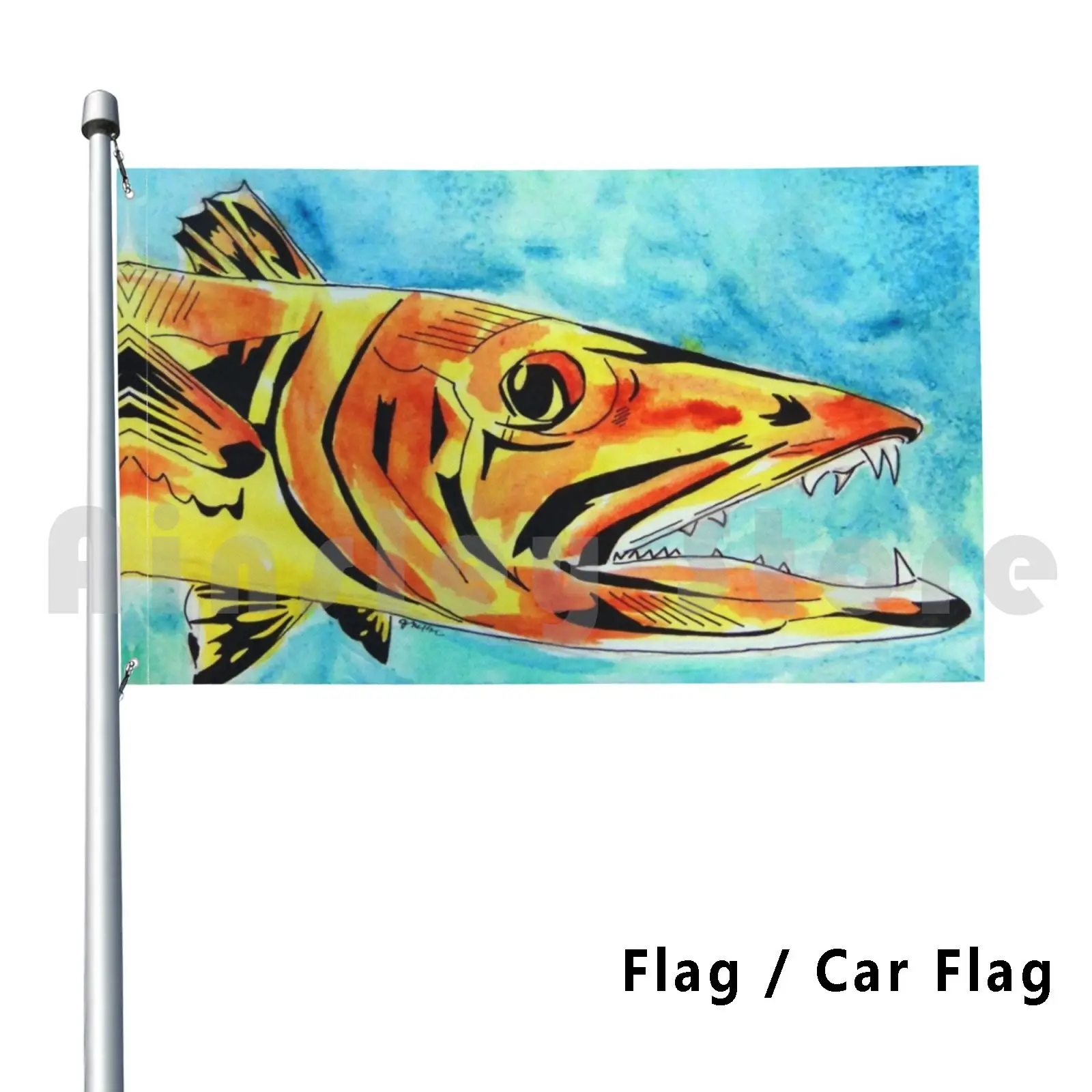 

Barracuda Outdoor Decor Flag Car Flag 2933 Barracuda Fish Gone Fishing Fishing Sea Life Janin Wise Dream