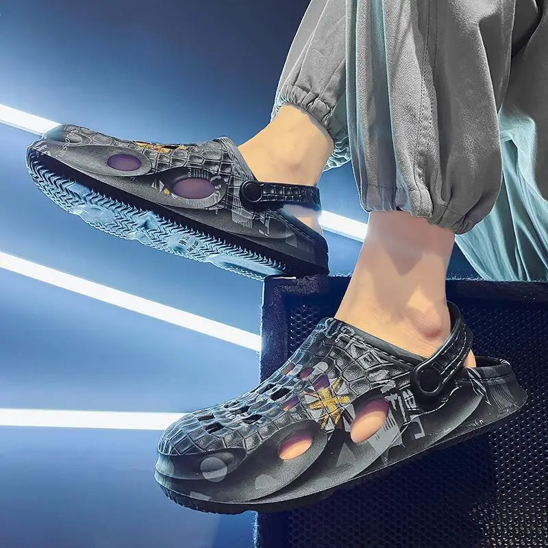 

Сандалии мужские без шнуровки, модные брендовые спортивные босоножки на платформе, пляжные шлепанцы для улицы и занятий спортом, большие размеры, летние