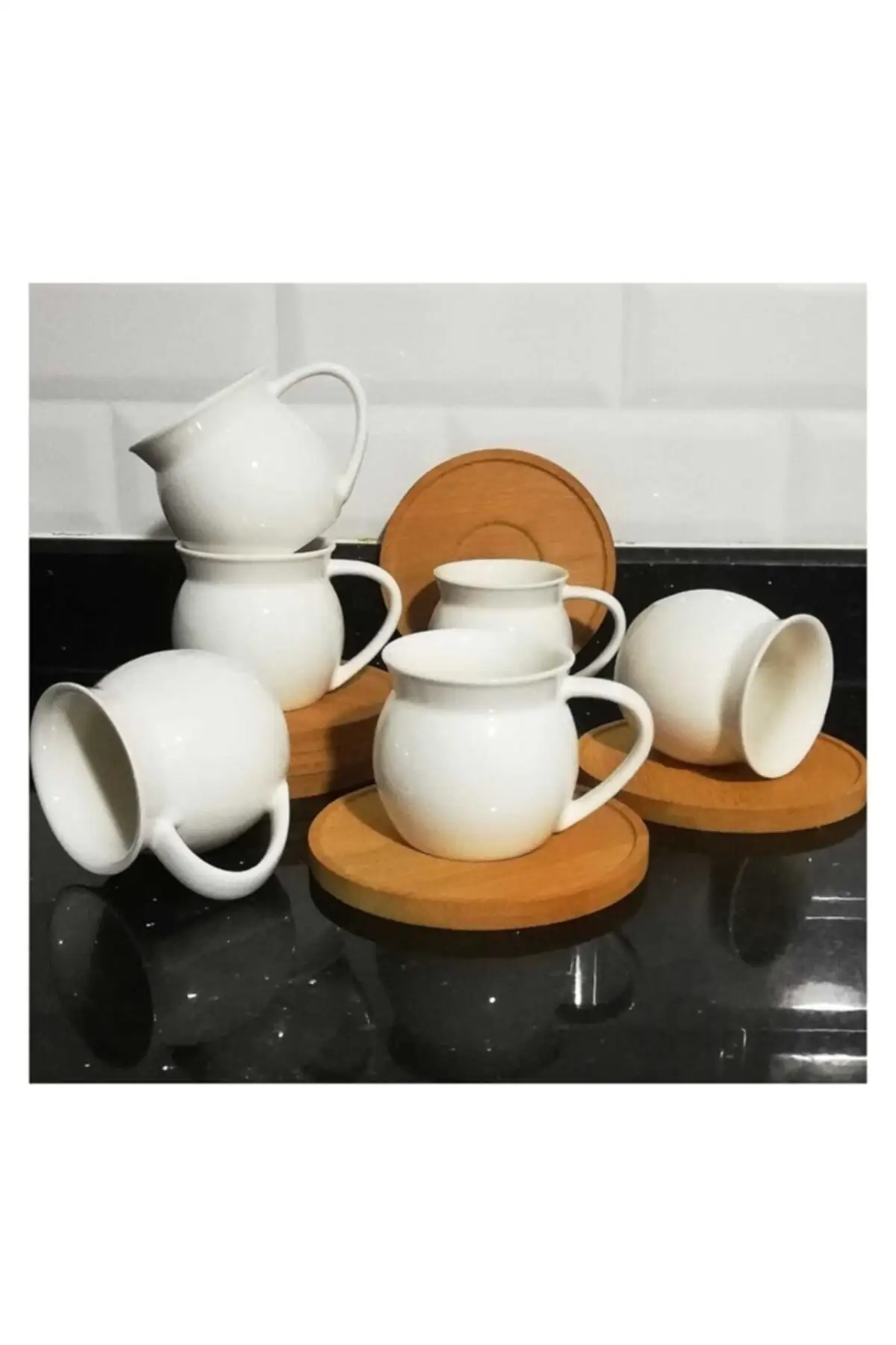 

Удивительный турецкий греческий арабский Набор чашек для кофе и эспрессо бамбуковая Тарелка фарфоровая кофейная чашка набор 6 шт. 10768