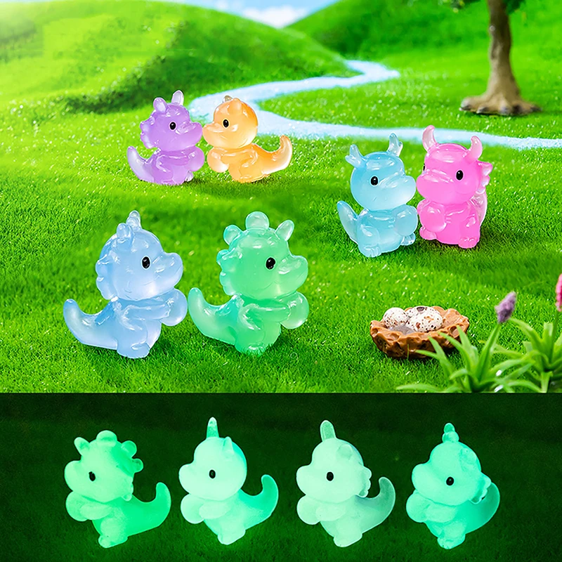 Миниатюрная светящаяся фигурка яйца динозавра микропейзаж украшение для