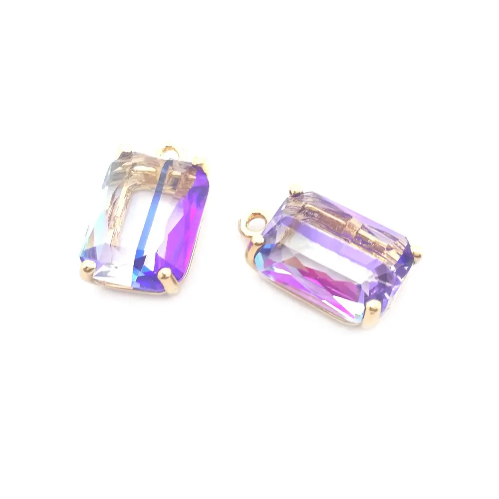 6 шт. прямоугольные подвески-ожерелья и сережки цвета 18-каратного золота