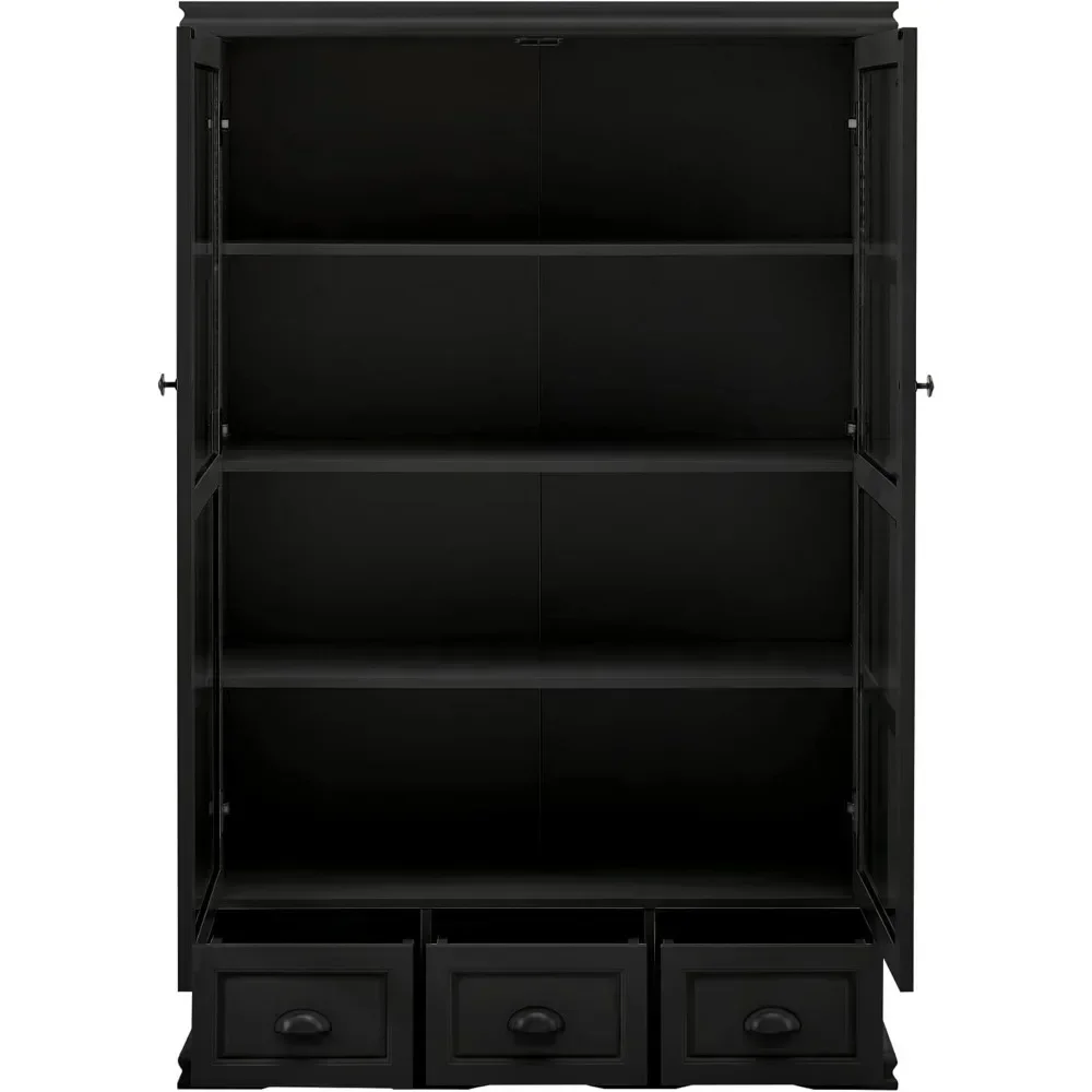 40 дюймов кухонный шкаф для кладовой стеклянные двери мебель регулируемая полка