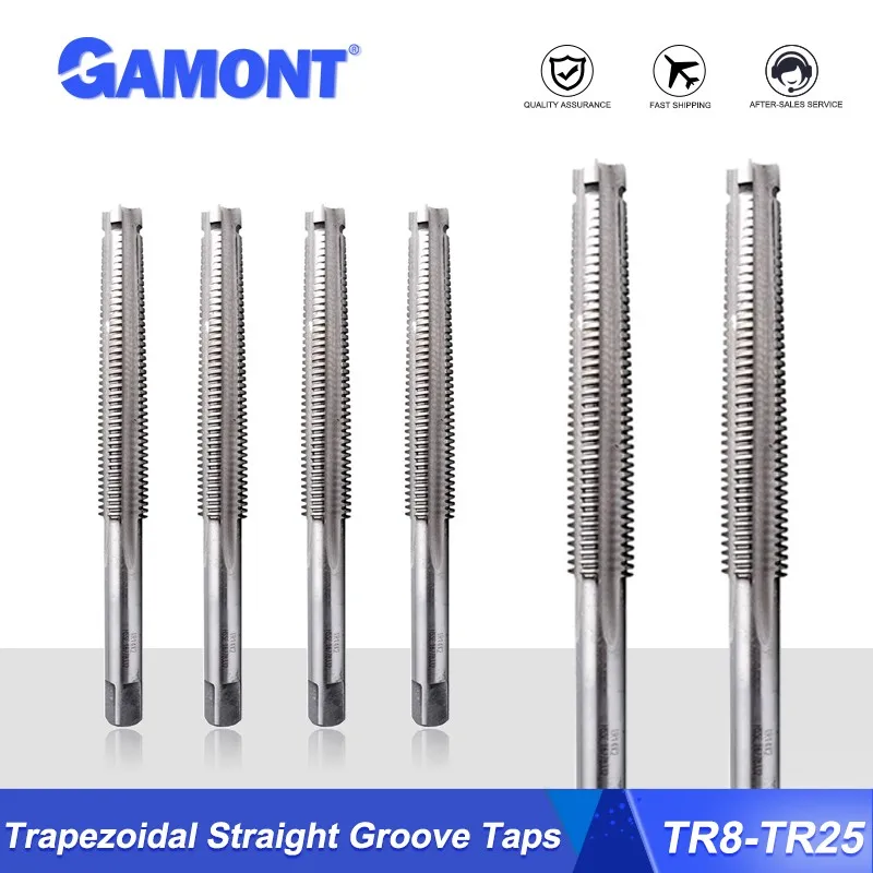 

GAMONT Cobalt Containing Trapezoidal Machine Straight Groove Tapping TR8x1.5 TR10x2 TR25x5 T-shaped High-Speed Steel Taps Tools