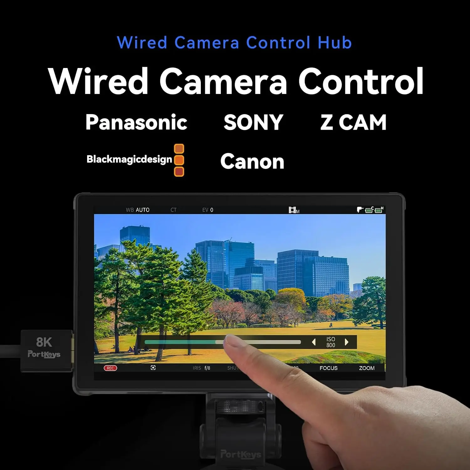 Фото Монитор PortKeys LH5C 5.5'' HD IPS для камеры, 800 нит, высокая яркость, с солнцезащитным козырьком, 3D LUT, режиссерский полевой монитор для видеосъемки №4