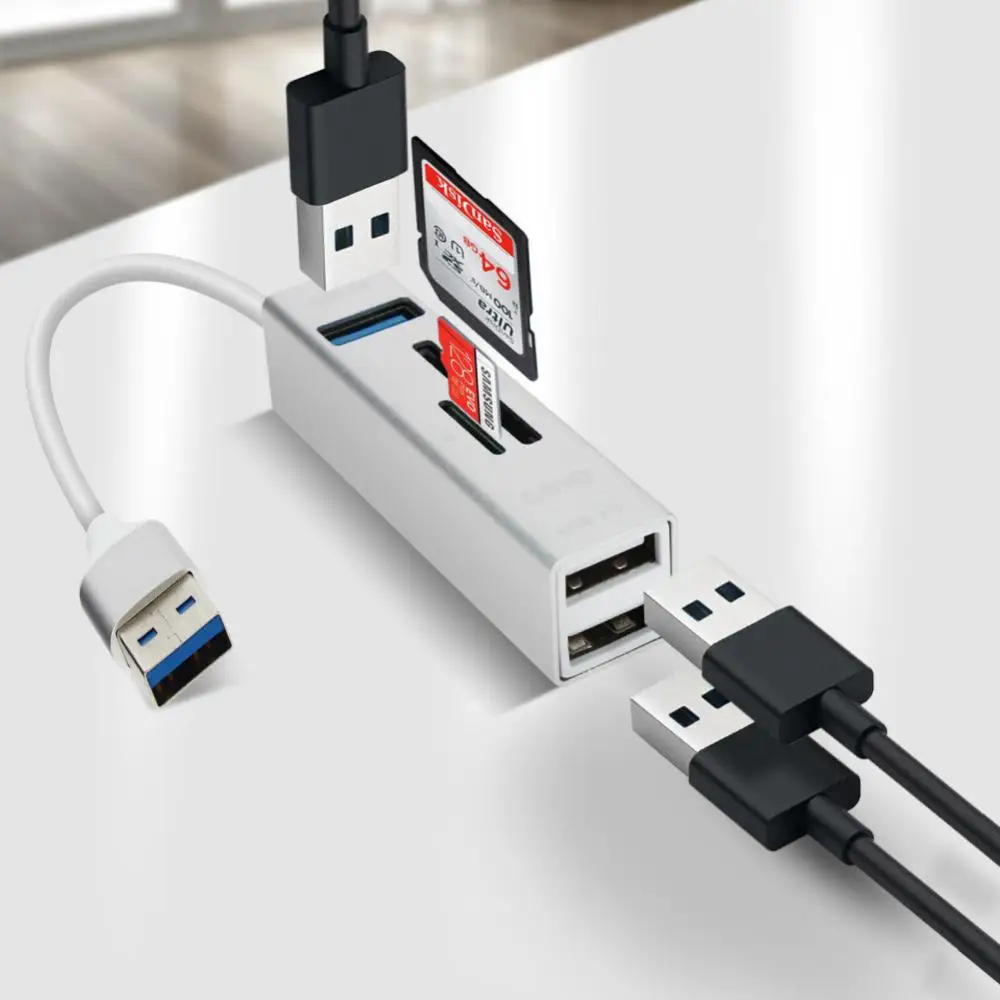 

5 Gbps Usb Docking Station 5-in-1 Usb3.0 High-speed Type-c Hub Aluminum Alloy Portable Usb Splitter Office Tools 10w Mini