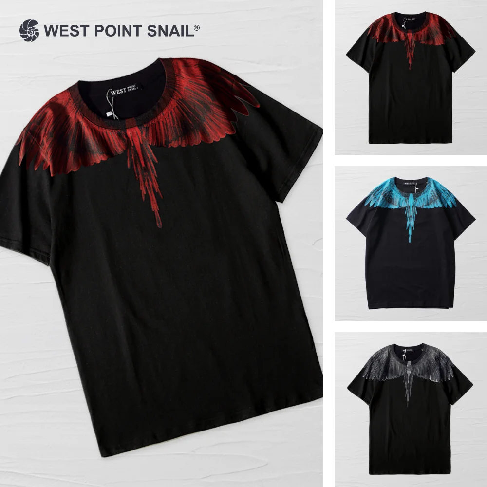 Футболка с принтом Крылья для мужчин и женщин повседневная Готическая рубашка