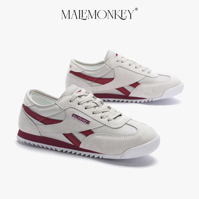 MALEMONKEY Casual Sport Shoes Women 2023 New Round Toe Lace-up Comfortable Ladies Concise Breathable Female Shoes Handmade