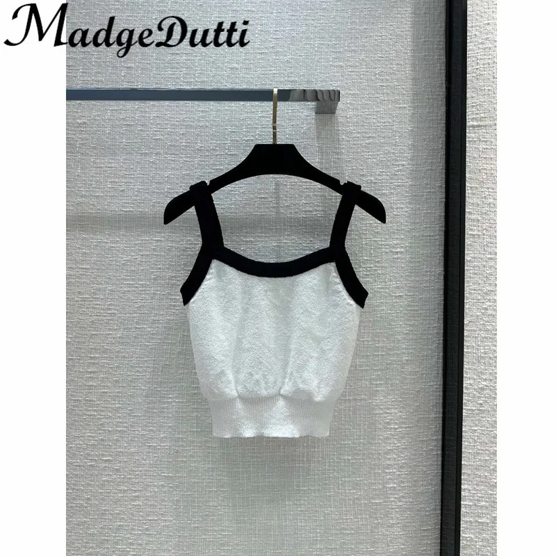 

2,9 Женский мягкий удобный шерстяной трикотажный топ Madge Dutti черного и белого цвета в стиле пэчворк