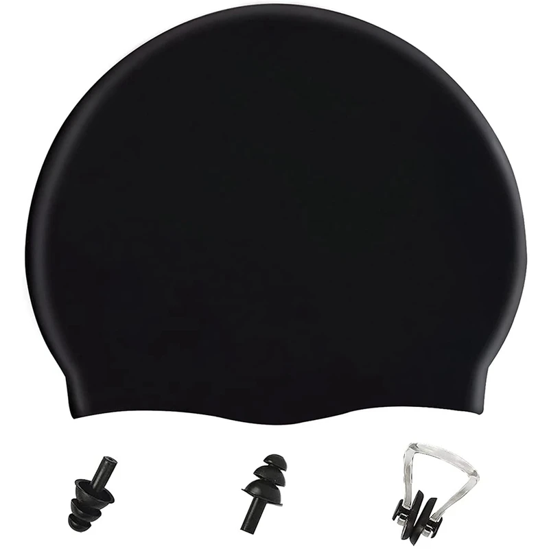 

Шапочки для плавания с длинными волосами в стиле унисекс, прочные и гибкие силиконовые шапочки для плавания, для женщин, взрослых, мужчин и м...
