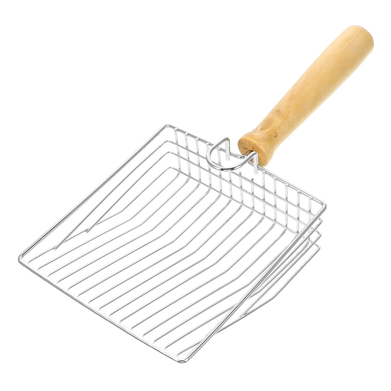 

1 Set of Pet Cat Litter Cleaner Portable Cat Litter Scoop Stainless Steel Litter Box With Stand