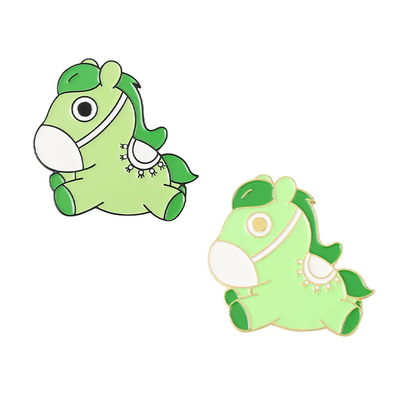 

Healthy Green Horse Pins Green Unicorn Pins Accessories Clothing Backpack Alloy Brooch Enamel Lapel Pins Badge Wholesale
