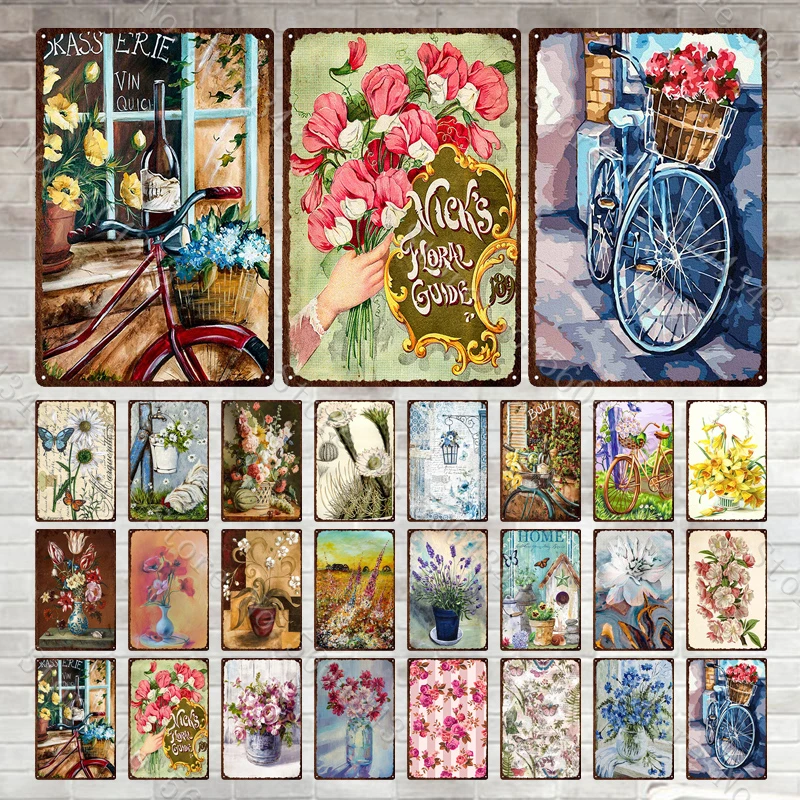 

Металлический знак в виде цветка, сада, планшетов, декор для паба, бара, украшение для дома, гостиной, настенное искусство, жестяные плакаты