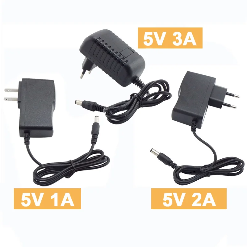 

AC 110-240V to DC 5V 1A 2A 3A Universal Power Adapter Supply Charger Adaptor EU US Plug for LED Light Strips