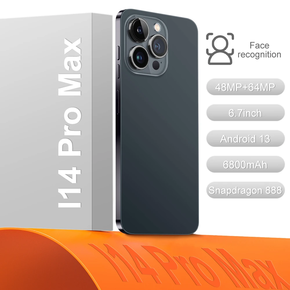 

Смартфон i14 Pro Max, 6,7 дюйма, Face ID, 16 ГБ + 1 ТБ