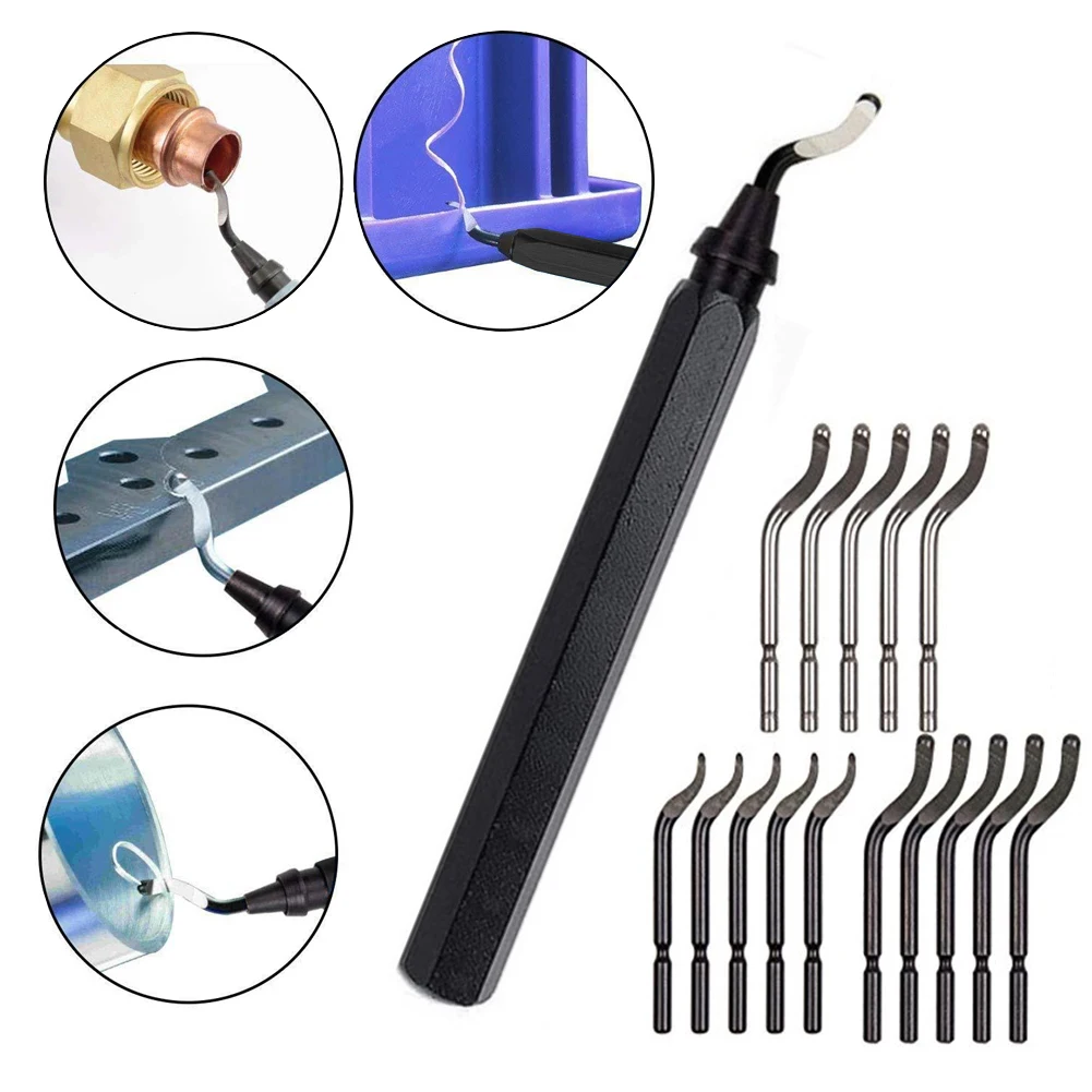 

16pcs Rotary Deburr Blades Set RB1000 Handle Metal Repair Deburring Tool Kit For Wood Aluminum BS1010 / BS1018 / BK3010 Blade