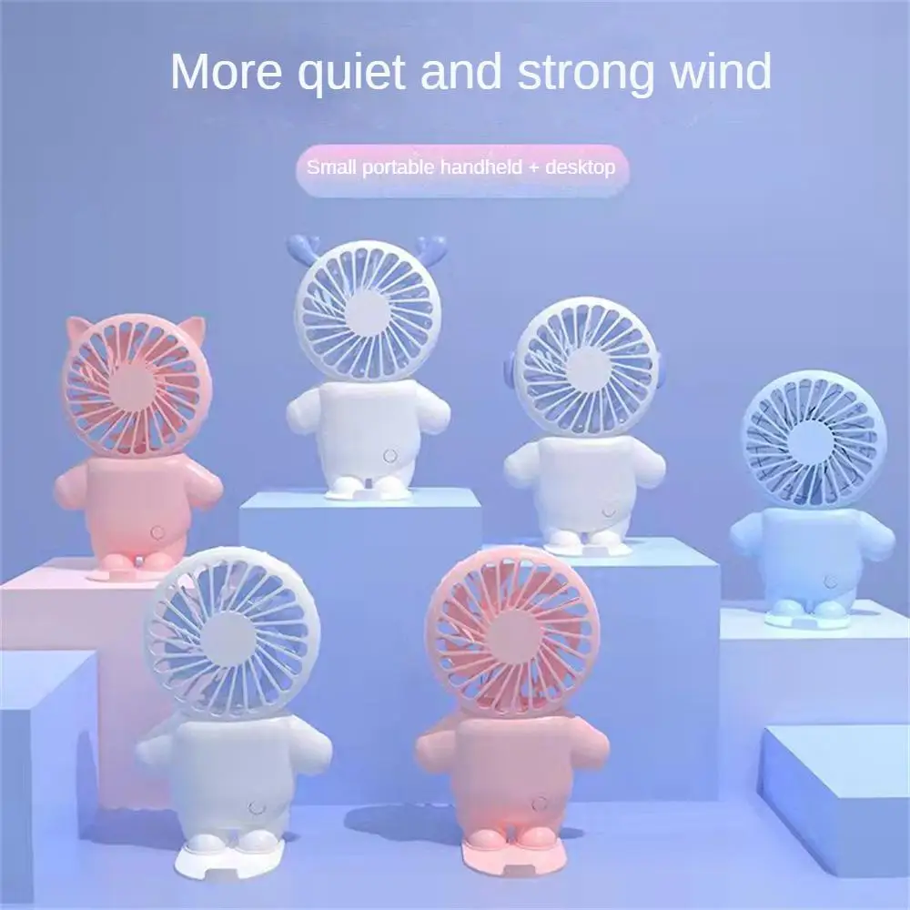 

Portable Handheld Fan USB Rechargeable Mini Fan Big Wind Silent Fan Cartoon Cooling Fan Outdoor Travel Fans Summer Good Things